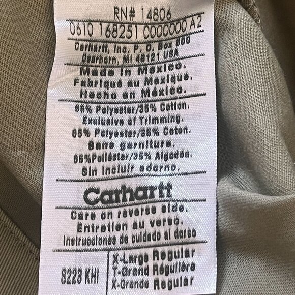 Carhartt Shirt Mens XL Heavy Twill Work Wear Outdoor Utility Button Up Easy Care - Picture 7 of 9